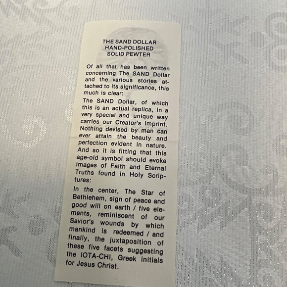 Hand-Polished Metal Sand Dollar Necklace Pewter - Picture 5 of 6